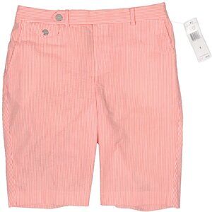 NEW $70 Ralph Lauren Womens Seersucker Shorts!  Sizes 6 10 12  Orange & White